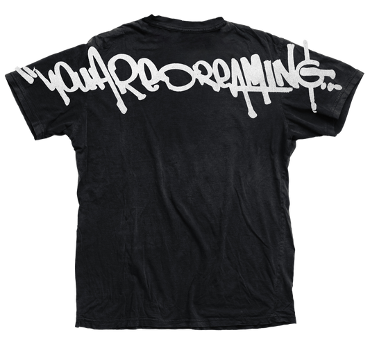 RRR Graffiti You Are Dreaming Black Tee Over Size.