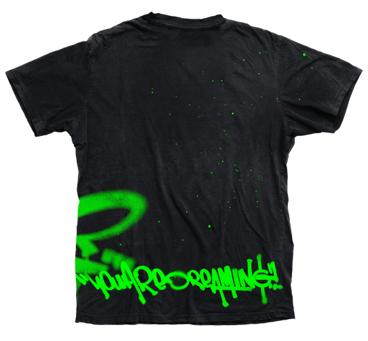 RRR Spray Green T Shirt Black